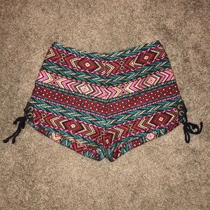 Tribal Pattern High Waisted Shorts